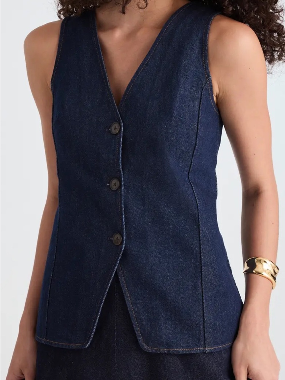 Madewell dark denim cutaway vest - Picture 3 of 9